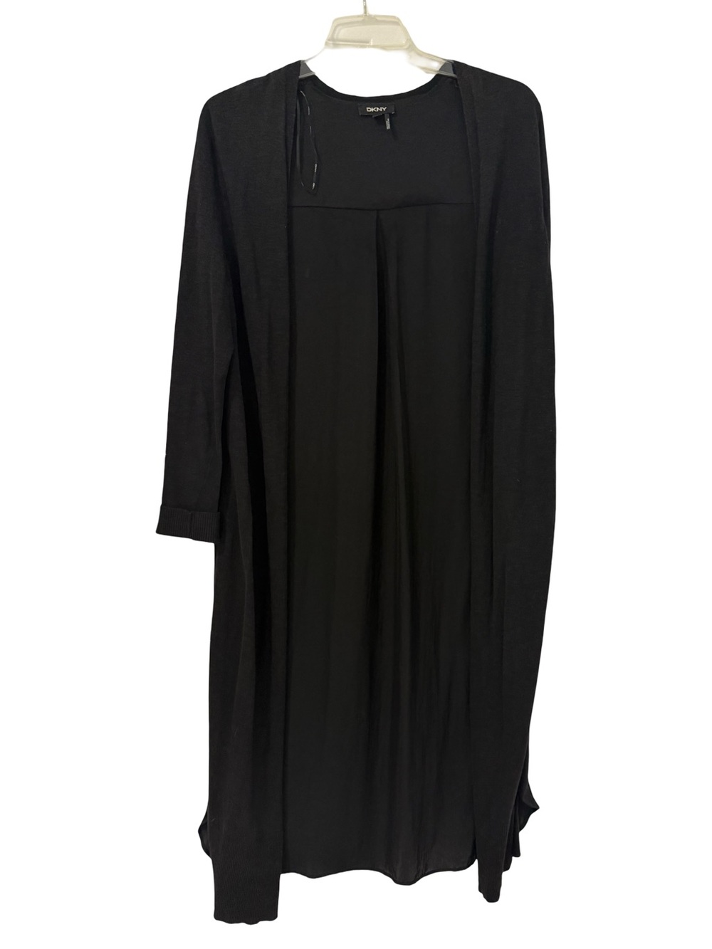 DKNY Black Long Sleeve Cardigan with open front